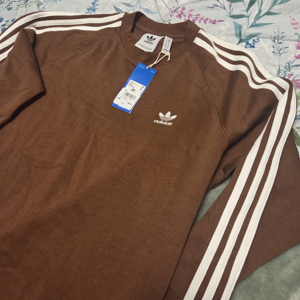 Adidas Brown Sweatshirt with White Stripes